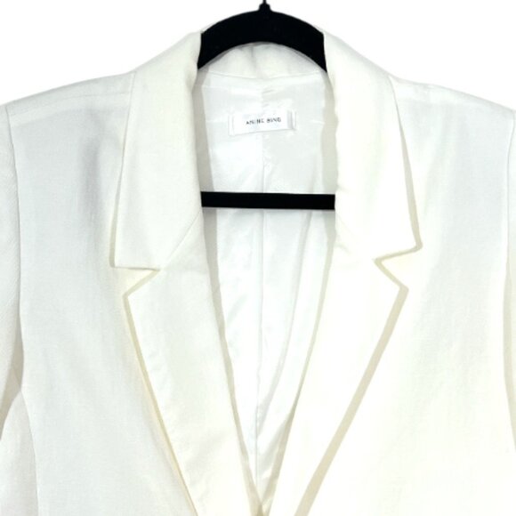 Anine Bing Madeline Madeleine Linen Blend Blazer Jacket Ivory Small Pre-Loved - Picture 3 of 4